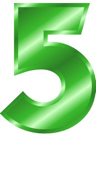 green metal number 5