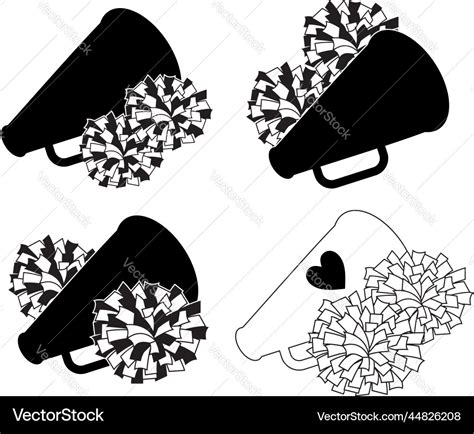 Set of pom poms cheerleading icon Royalty Free Vector Image