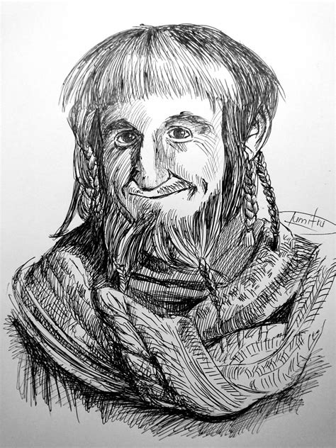 Ori for The Hobbit in portrait draw Ballpoint pen Graphic Sketch! Thorin Oakenshield, Shrooms ...