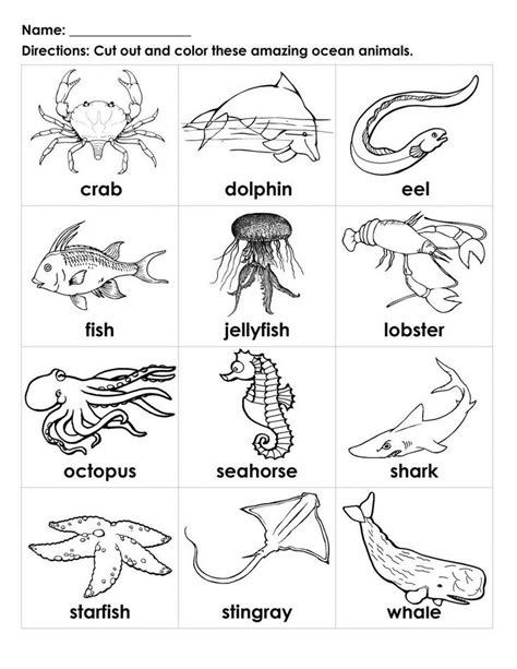 Surging Sea Animal Printables Ocean Coloring Pages Printable Pinterest ...