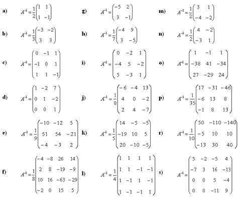 Answers to Math Exercises & Math Problems: Inverse Matrix