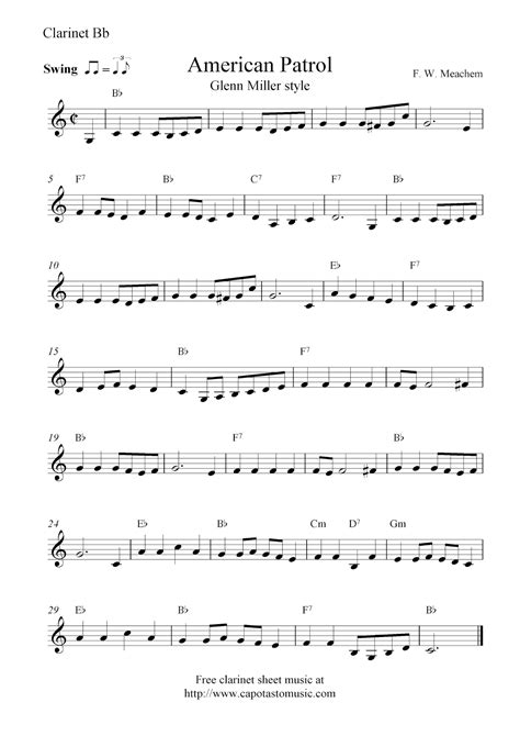 Free Sheet Music For Clarinet Printable - Free Printable