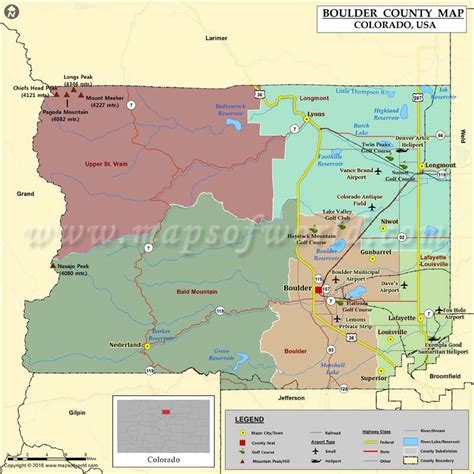 Boulder County Map, Colorado | Map of Boulder County, CO