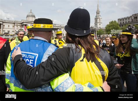 Fans of BVB Borussia Dortmund having a good time in Central London ...