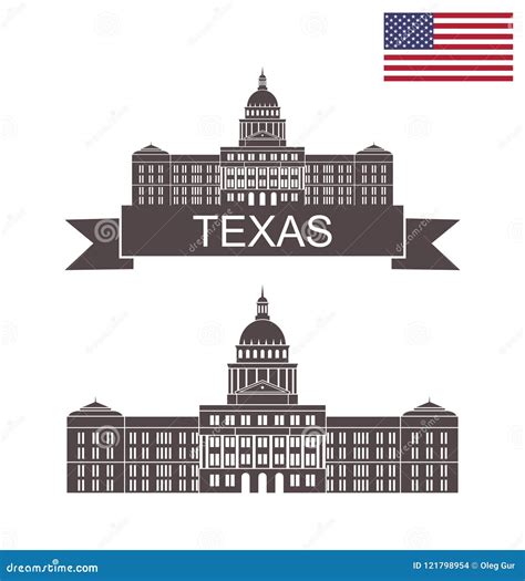 State of Texas. Texas State Capitol Building in Austin Stock Vector ...