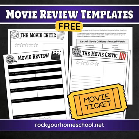 Free Printable Movie Review Template for Writing Fun for Kids