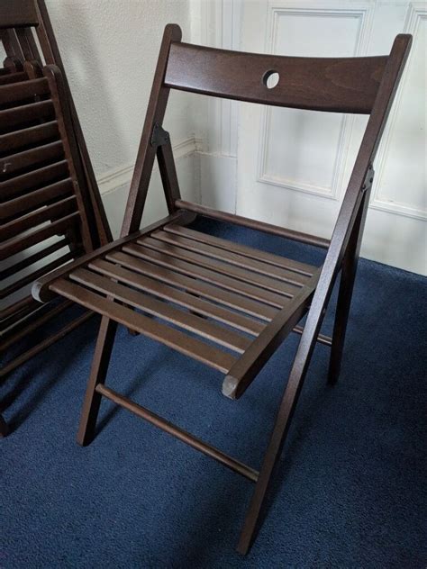 4 X IKEA Terje Folding Chairs in Dark Brown Wood | in Finnieston, Glasgow | Gumtree