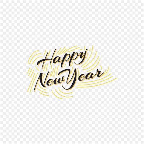 New Year Text Vector Design Images, Happy New Year Text Art, New Year, Clipart, Celebration PNG ...