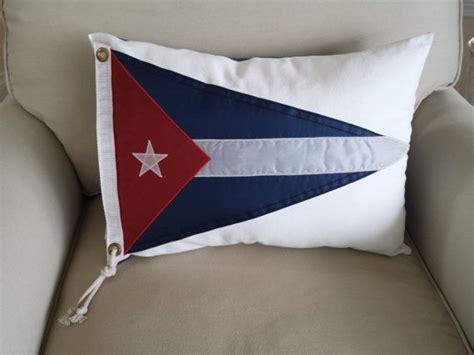 Nautical pillow made from vintage / repurposed yacht club flag / burgee ...