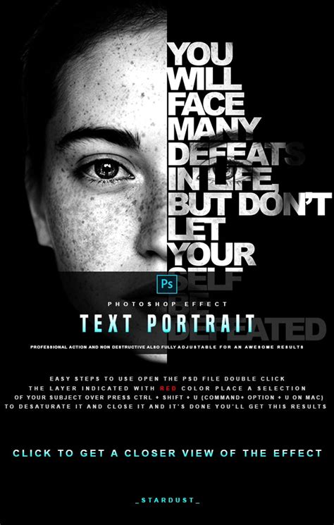 Text Portrait - Photoshop Effect, Add-ons | GraphicRiver