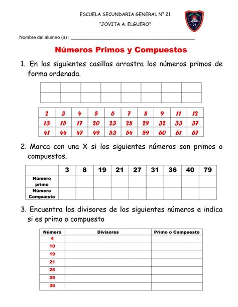 Ficha interactiva de Números primos y compuestos en 2022 | Números primos, Primos, Números