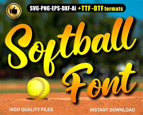 Softball Font SVG ttf otf Softball Alphabet Softball | Etsy