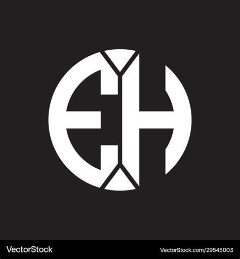 Eh logo monogram with piece circle ribbon style Vector Image