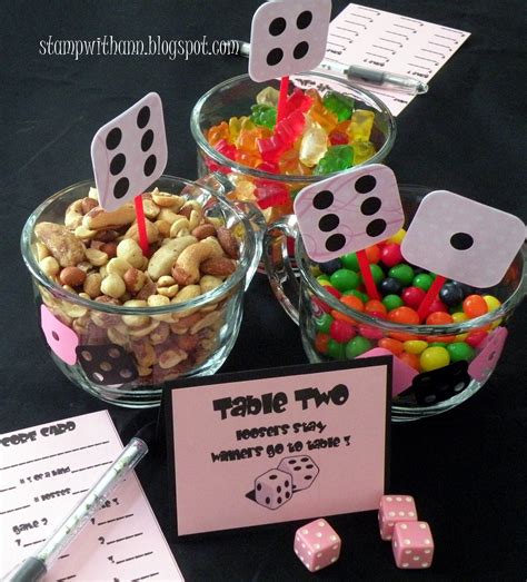 more table ideas | Bunco food, Bunco snacks, Bunco party