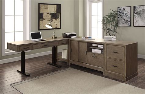 Midtown Modular Home Office Set W/ Power Lift Desk Parker House, 1 Reviews | Furniture Cart