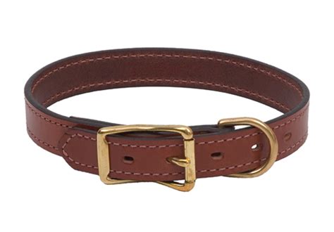 1" Leather Buckle Collar - Chestnut Brown