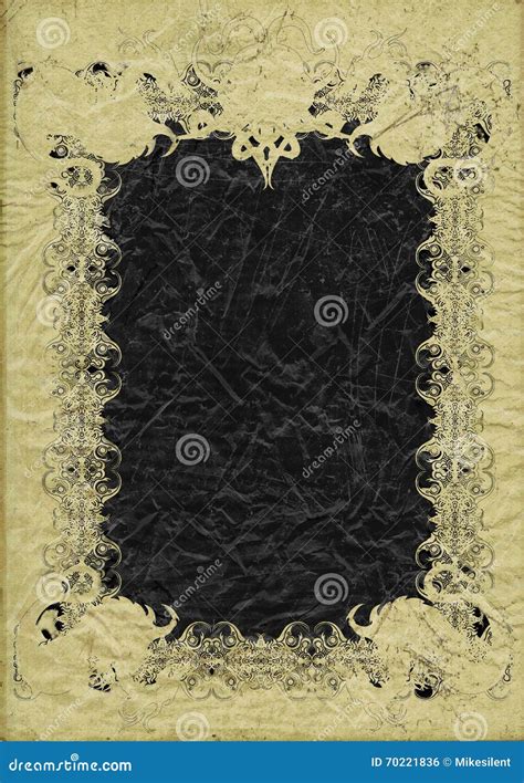 Antique Grunge Page with Fantasy Sinister Bizarre Frame Stock ...