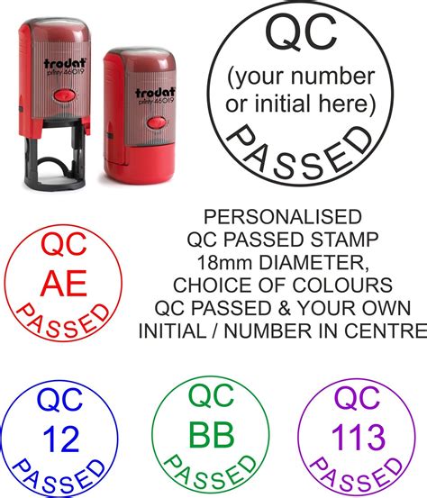 PERSONALISED QC PASSED SELF INKING RUBBER STAMP QUALITY CONTROL JOB INSPECTION | eBay