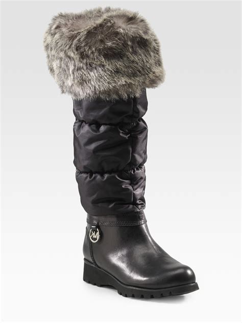 Michael Michael Kors Brandy Snow Tall Weather Boots in Black | Lyst