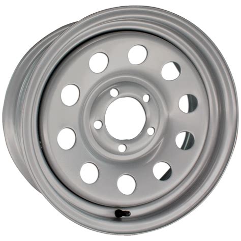 15x6 Silver Painted Modular Steel Trailer Wheel 5x5 Bolt Pattern