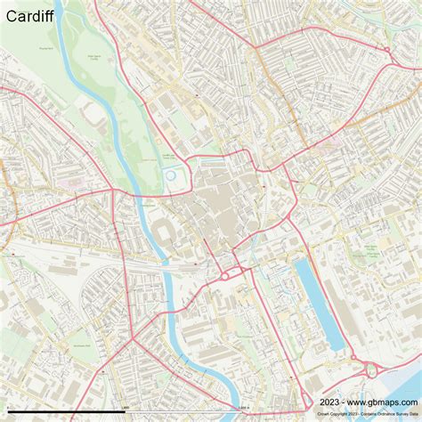 Cardiff-caerdydd Vector Street Map