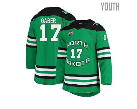 Youth Riese Gaber Kelly Green North Dakota Fighting Hawks Hockey Jersey ...