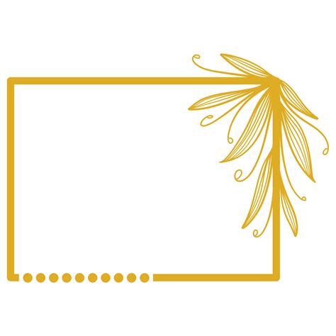 Golden Rectangle Frame with Leaves 13077911 PNG