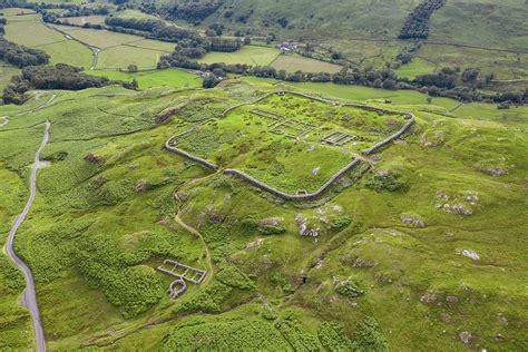 Aerial Of Hardknott Roman Fort Is An Archeological Site, The Remains Of The Roman Fort ...