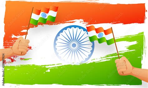 Creative poster or banner design in Indian flag design human hand ...