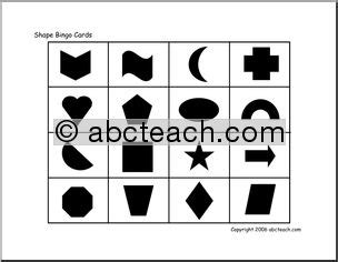 Bingo Cards: Shapes | Abcteach