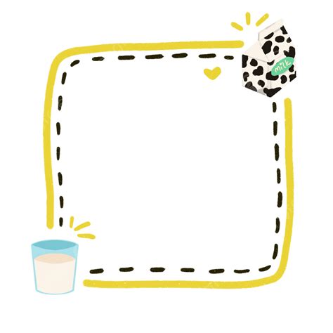 Yellow Border With Milk Ornament, Borders, Frames, Milk PNG Transparent ...