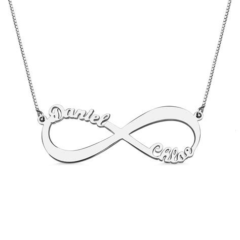 Personalized Infinity Symbol Necklace Double Name - GetNameNecklace