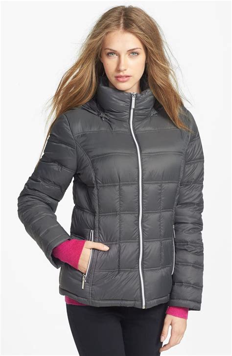 MICHAEL Michael Kors Packable Down Jacket with Detachable Hood (Petite ...