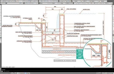 Infinity Type Swimming Pool Retaining Wall with Catch Pool Detail | Pool construction, Swimming ...