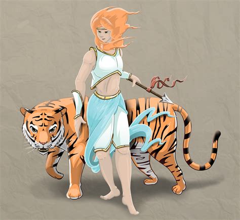 ArtStation - Lady and Her Tiger