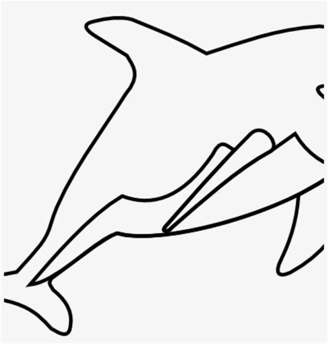 Dolphin Clipart Black And White Cute Dolphin Drawing - Dolphin Drawing Outline Transparent PNG ...