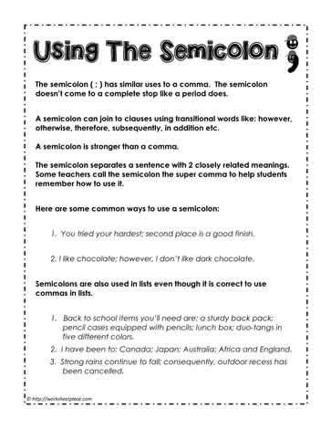 How to Use a Semicolon | Semicolon, Punctuation anchor chart, Semicolon use