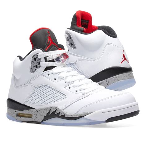 Air Jordan 5 Retro White, University Red & Black | END. (US)