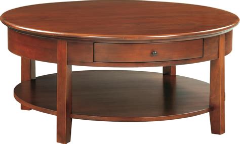 Whittier Wood McKenzie 3512GAC Round Cocktail Table with Shelf | Esprit Decor Home Furnishings ...