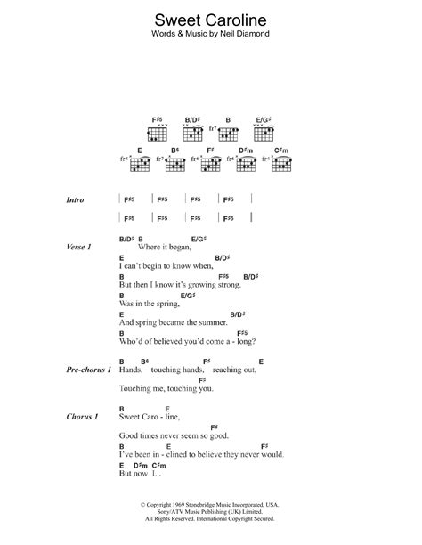 Sweet Caroline Guitar Chords For Beginners | Musical Chords