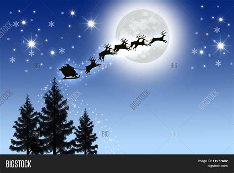 Santa Sleigh Night Sky Image & Photo (Free Trial) | Bigstock