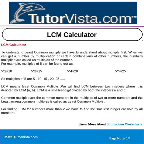 LCM Calculator by tutorvista team - Issuu