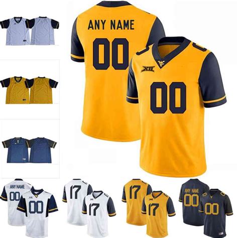 Custom Elite WVU College Football Vintage Game Worn Jersey White Navy ...