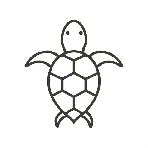 Minimal simple turtle outline vector art of tortoise. 14487828 Vector ...