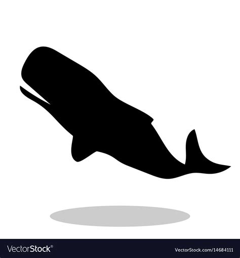 Whale undersea black silhouette animal Royalty Free Vector