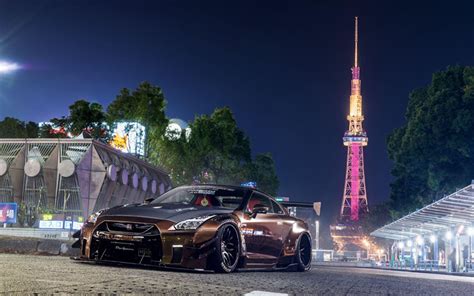 Download wallpapers Liberty Walk, tuning, Nissan GT-R, Tokyo, 2018 cars ...