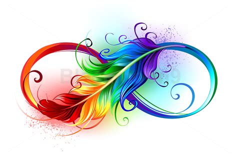 Infinity Symbol with Rainbow Feather – Crella