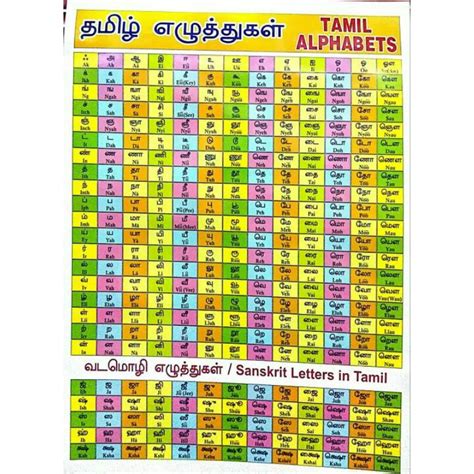 Learn Tamil Alphabets Basic Tamil/ Big Chart | Shopee Malaysia