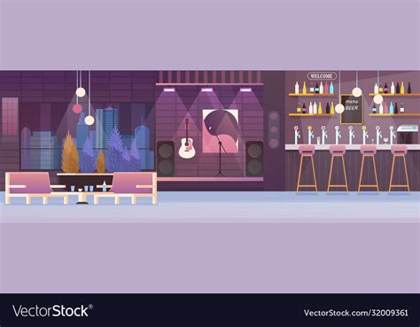 Restaurant interior cartoon Royalty Free Vector Image