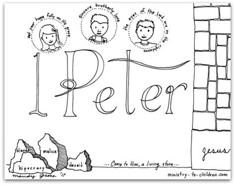 "1 Peter" Bible Book Coloring Page - Ministry To Children